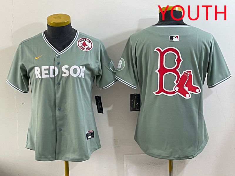 Youth 2025 Boston Red Sox Blank Light Green Joint Name Nike MLB Jersey style 7